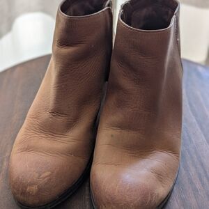 Clarks Brown Leather Ankle Booties